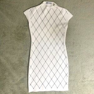 Zara White and Silver Mini Dress